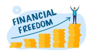 ShareASale-A-Detailed-Review-image-3-stacks-of-cash-with-man-stood-on-last-one-and-the-words-financial-freedom-written-with-upward-arrow-make-xtra-money-online