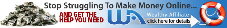 Wealthy affiliate banner Stop struggling to make money Online, and get the help you need, Wealthy Affiliate click here for details makextramoneyonline