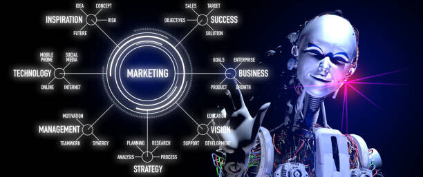 The Power Of Using AI In Affiliate Marketing image 1 marketing sign being held up by an ai robot make xtra money online