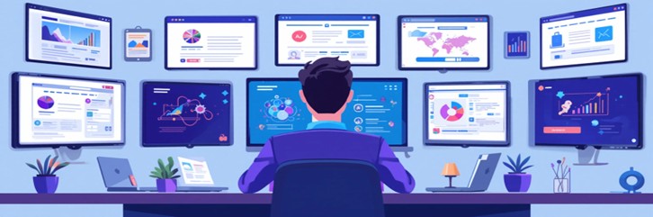 How To Create High-Converting Affiliate Marketing Content Featured Image 637x1920w content creator at a desk with screens showing affiliate marketing elements MXMO