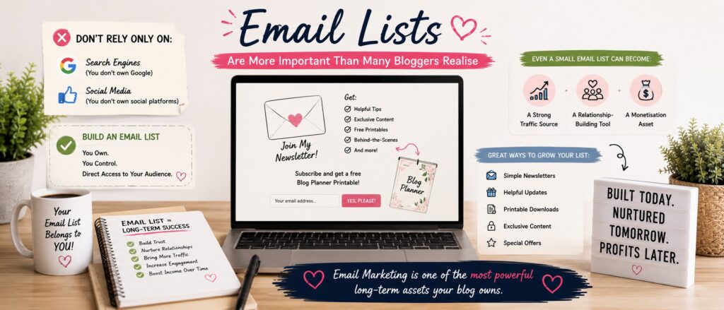 Learn How To Monetise Your Blog And Generate Extra Income Image 7 Email marketing and newsletter growth infographic showing email lists as valuable long-term assets for bloggers MXMO Learn How To Monetise Your Blog And Generate Extra Income Image 7 Email marketing and newsletter growth infographic showing email lists as valuable long-term assets for bloggers MXMO